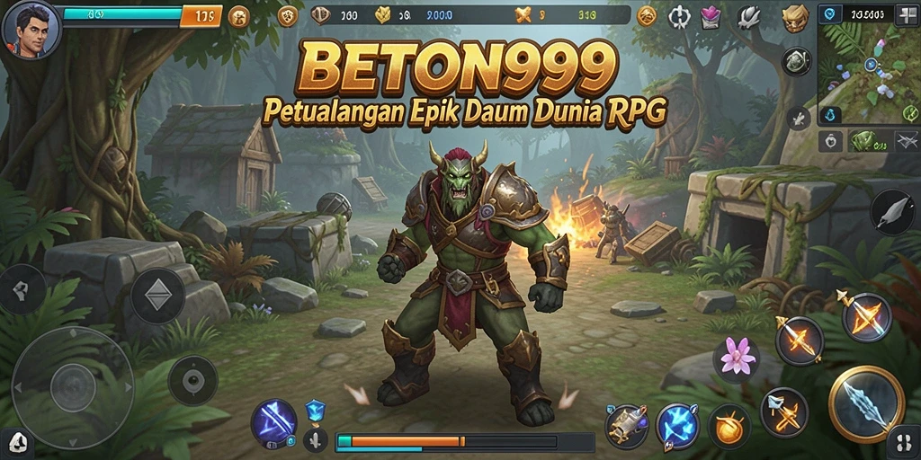 Tampilan aksi seru dalam gameplay RPG BETON999.