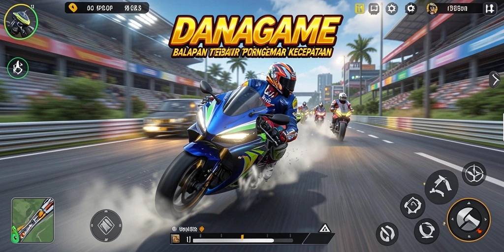 Gameplay seru balapan motor di DANAGAME.