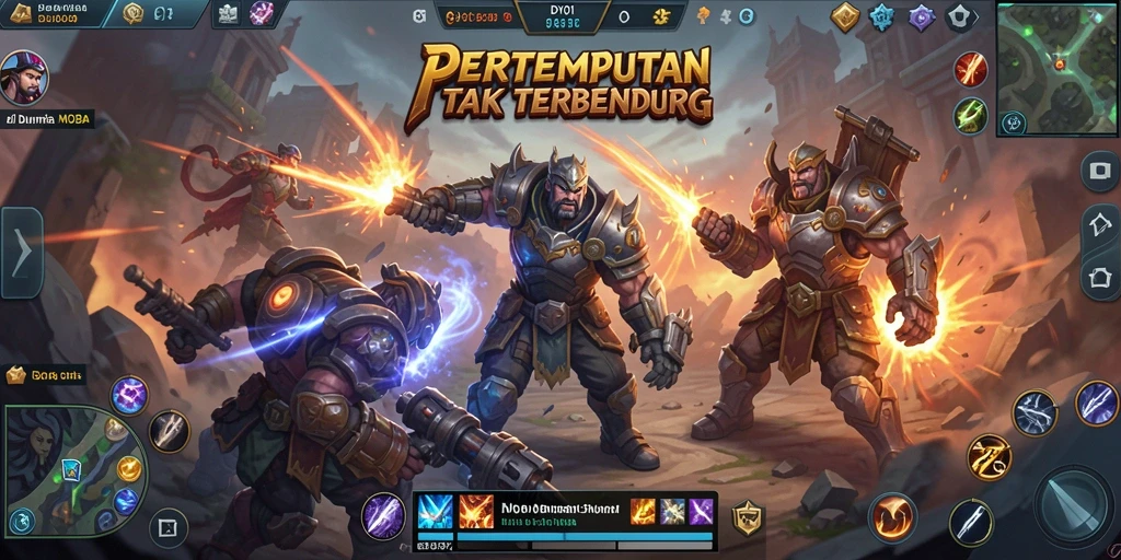 Tangkapan layar utama dari DY01 menampilkan aksi pertempuran yang mendebarkan dalam game MOBA.