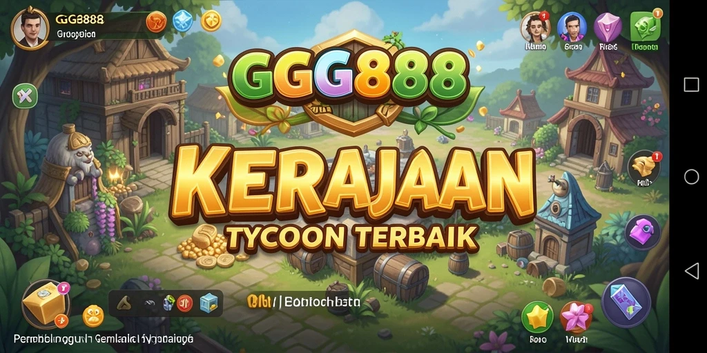 Tampilan gameplay GGG888 yang menampilkan strategi pembangunan tycoon.