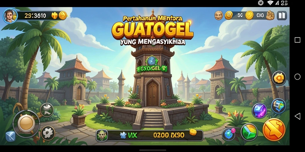Tangkapan layar yang menunjukkan aksi menara dalam GUATOGEL.
