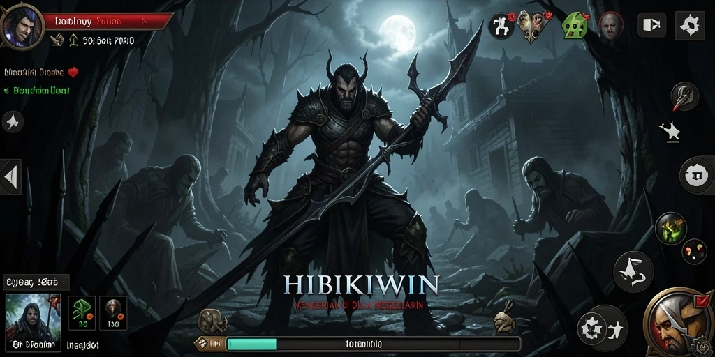 Gameplay menakutkan di HIBIKIWIN saat menjelajahi kegelapan.
