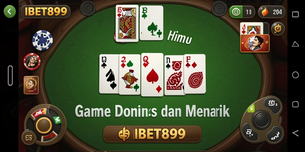 Tampilan gameplay IBET899 yang menampilkan keseruan bermain domino.