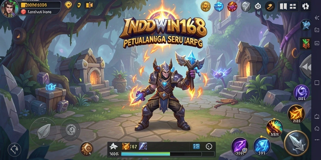 Screenshot gameplay INDOWIN168 menampilkan aksi seru dalam pertempuran ARPG.