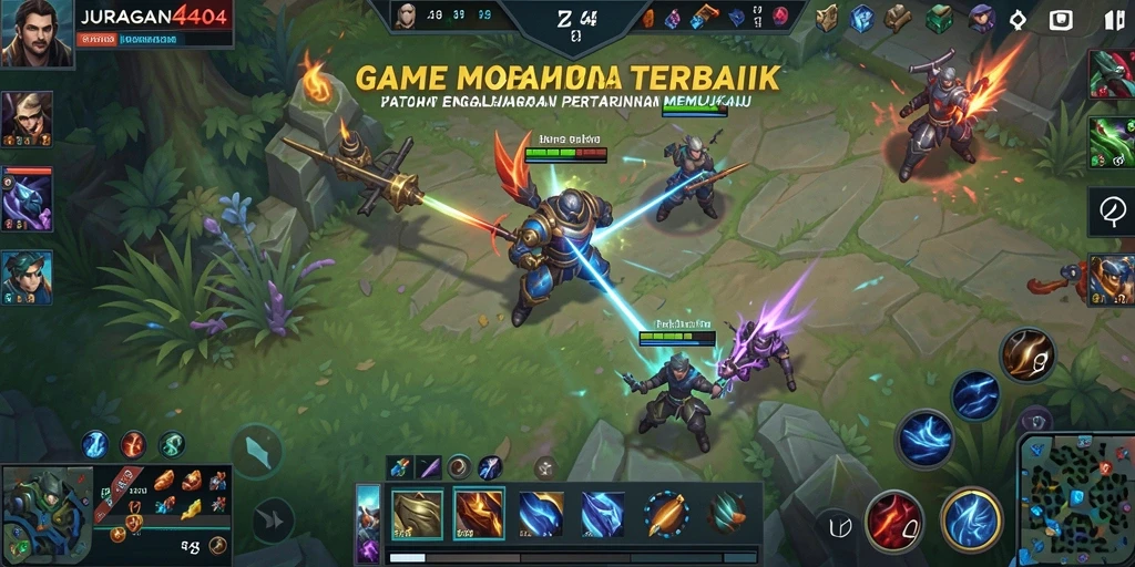 Tangkapan layar gameplay JURAGAN404 memperlihatkan aksi pertarungan yang intens.