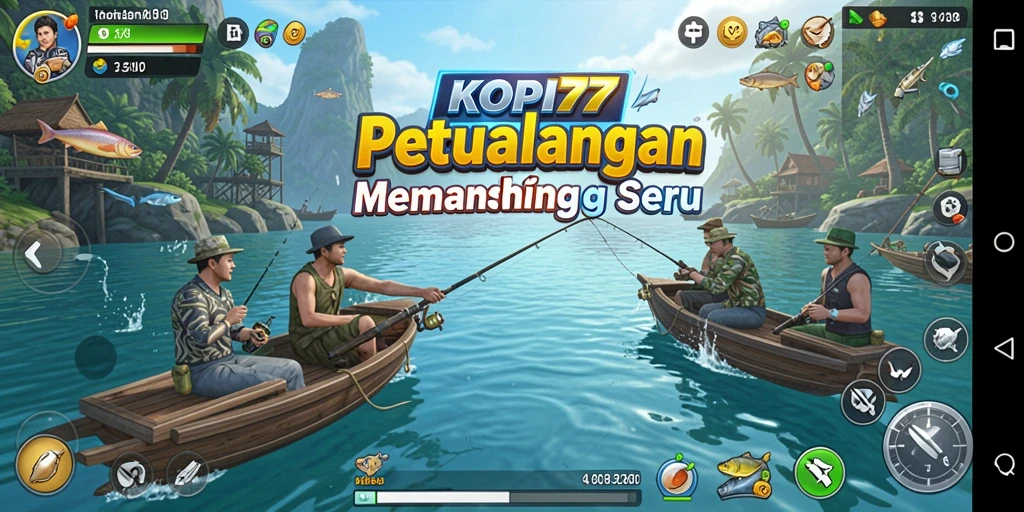 Screenshot gameplay KOPI77 menampilkan pengalaman memancing yang seru.