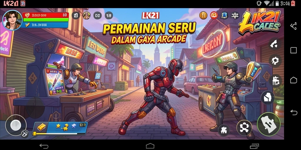 Tangkapan layar LK21 menunjukkan momen seru dalam permainan Arcade.