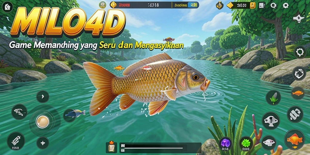 Tampilan gameplay <strong>MILO4D</strong> dengan aksi memancing yang seru.