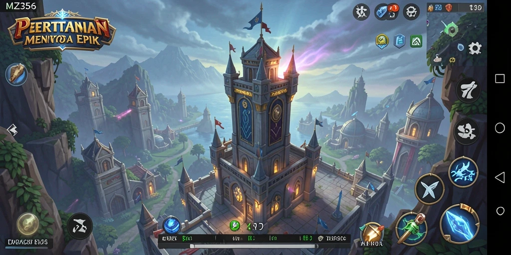 Screenshot MZ356 menampilkan menara yang siap menghadapi gelombang musuh.