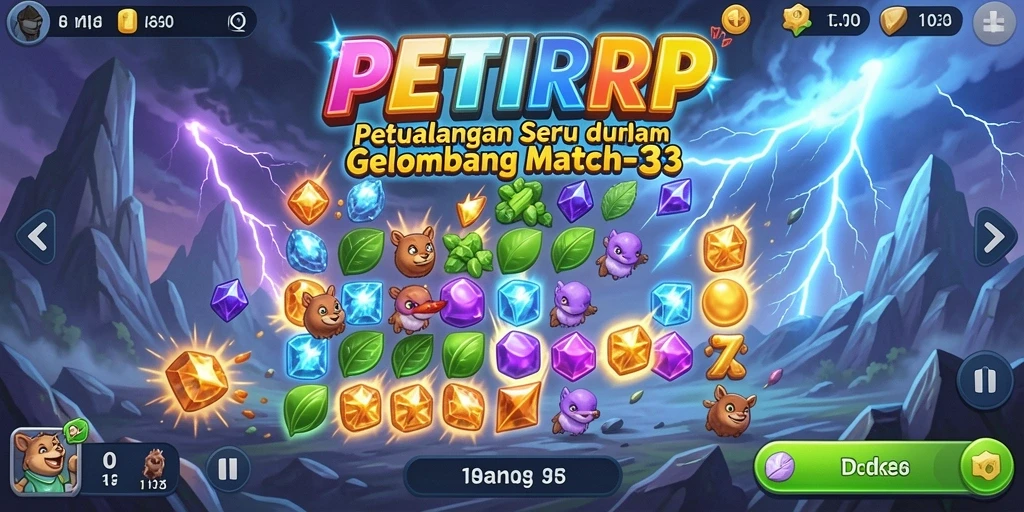 Tampilan dinamis dari gameplay PETIRRP yang penuh warna.