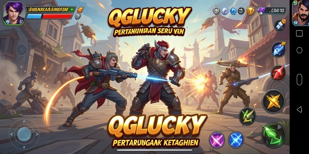 Gambar mendebarkan dari aksi pertarungan dalam QGLUCKY.