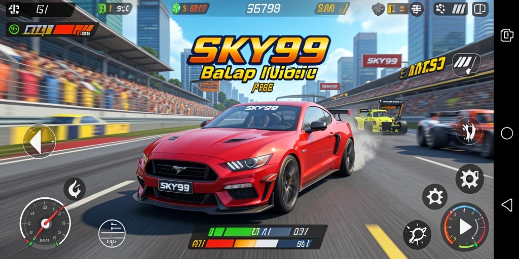 Gameplay balap mobil yang mendebarkan di SKY99.