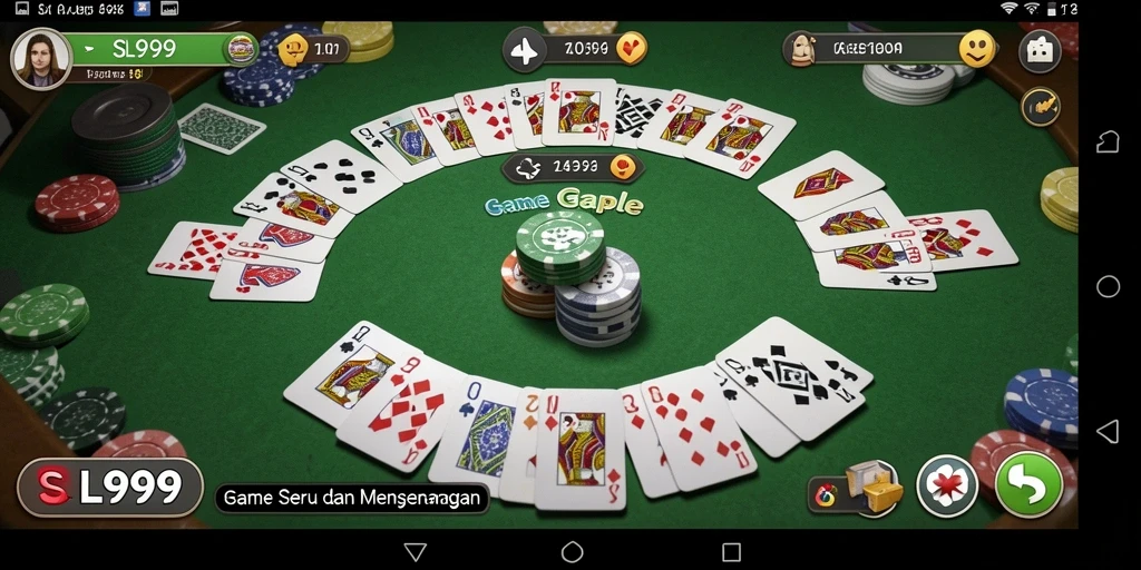 Tampilan gameplay seru SL999 saat bermain Gaple.