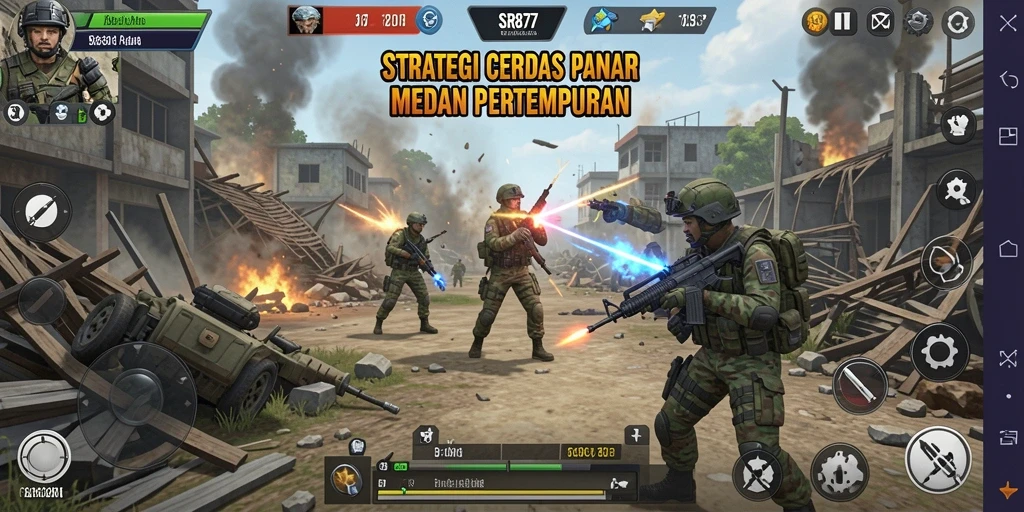 Tampilan seru dari strategi pertempuran di SR877 yang menuntut taktik.