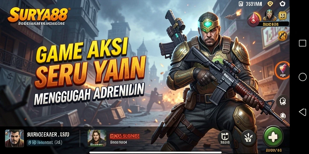 Tampilan gameplay seru dari SURYA88 yang menampilkan aksi yang mendebarkan.
