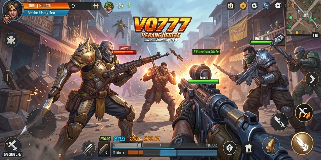 Screenshot VO777 menampilkan aksi intens dalam gameplay TPS yang memukau.