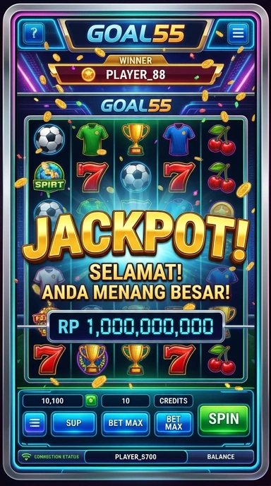 Tampilan antarmuka pengguna yang menarik di goal55.